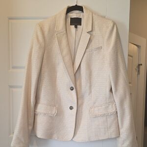 Banana Republic Cream Textured Blazer